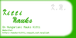 kitti mauks business card